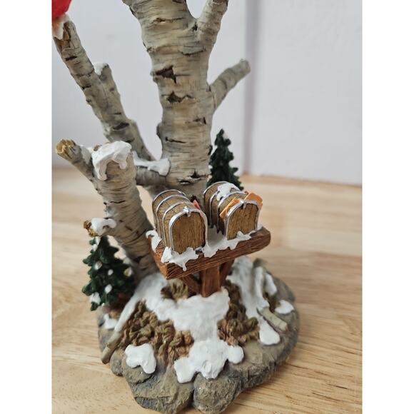 Dept 56 Village Birch Tree Cluster with Two Mailboxes 52631 With Box Cardinals - Picture 14 of 16